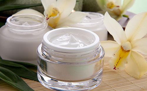 White cream in a jar