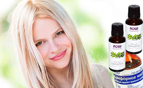 Girl and a bottle of oil