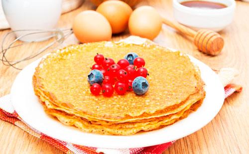 Pancakes with kefir and milk