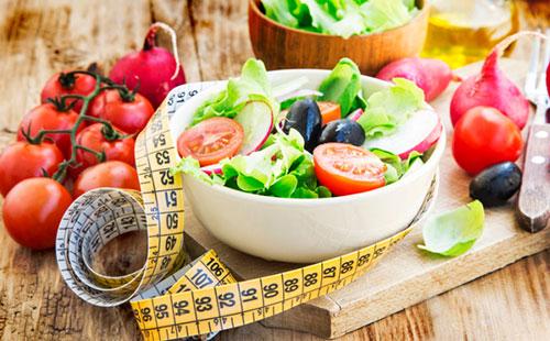 Vegetable salad in a white plate
