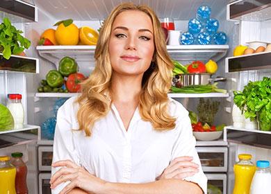 Woman near the open fridge