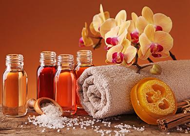 Jars of cosmetic oil