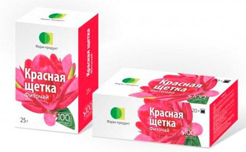 Herbal tea from a red brush