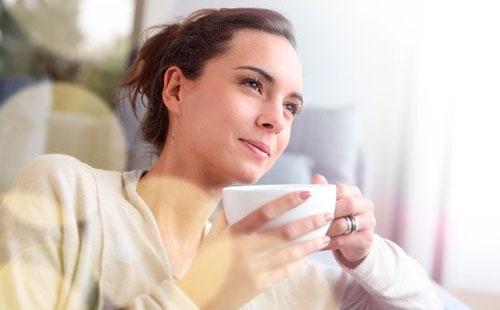 Girl is drinking tea