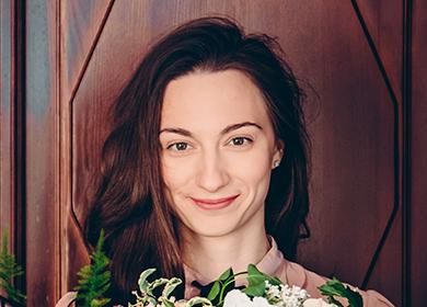 Girl with a wave of dark hair