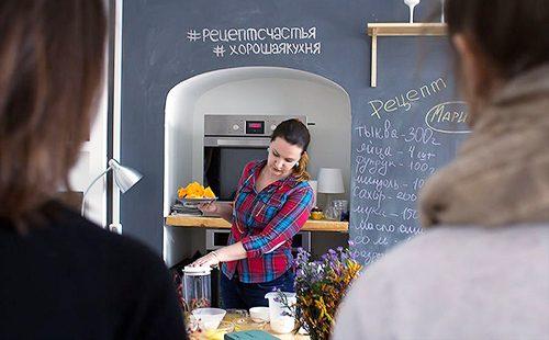 Marina in her kitchen