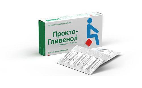 Packing of candles Procto-glivenol