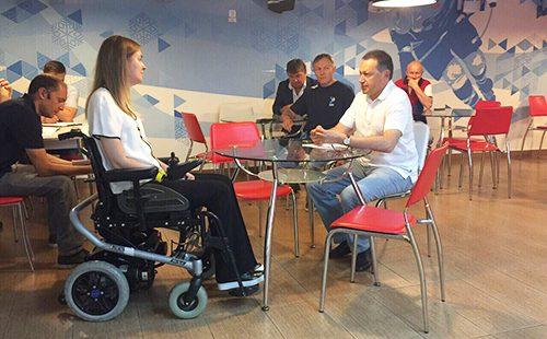 Business conversation at the table