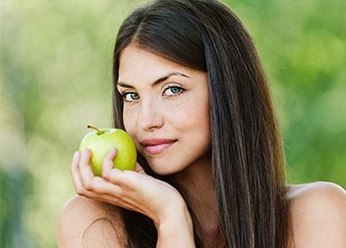 Girl with apple