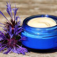 Ready cream in a blue jar