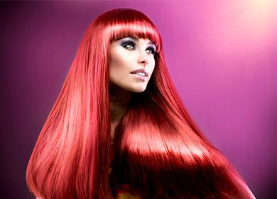 Girl with bright red hair