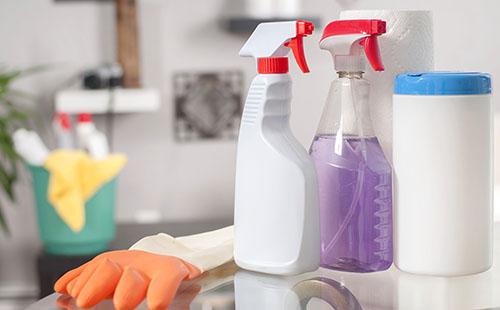 Cleaning products and gloves