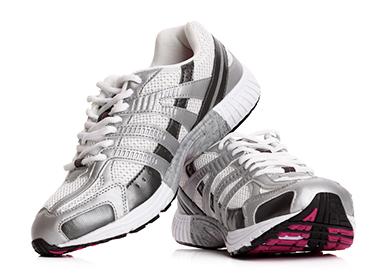 Pair of white sport shoes