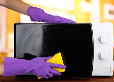Microwave cleaning