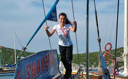 Inveterate sailor on a ship