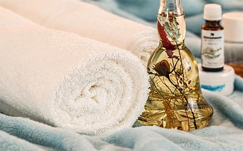 Essential oil and towel