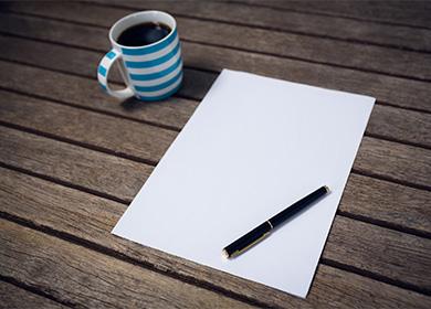 Pen and piece of paper