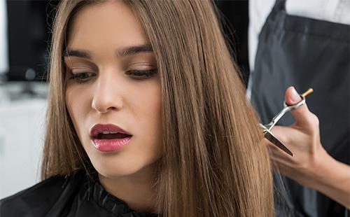 Girl at the hairdresser