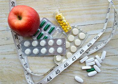 Apple, pills, centimeter