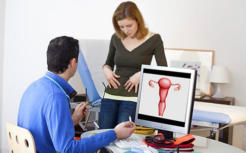 Young woman at a consultation with a gynecologist