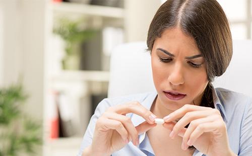 Young woman looking at a tablet
