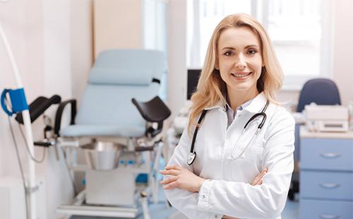 Smiling gynecologist