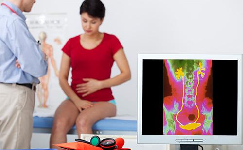 Woman at the reception at the gynecologist