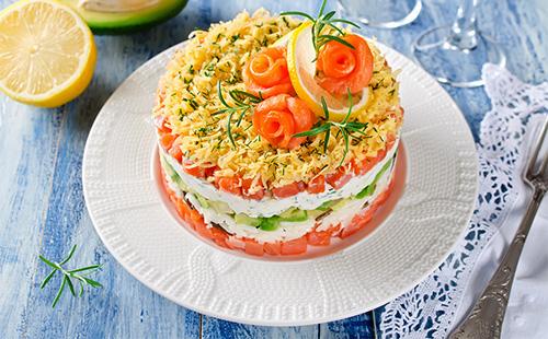 Fish puff salad