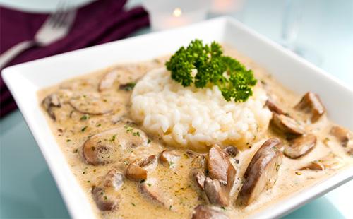 Mushrooms in a creamy sauce