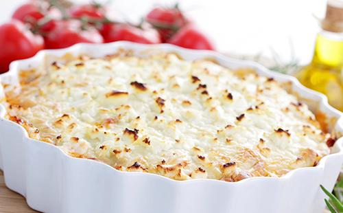 Appetizing Moussaka with sauce