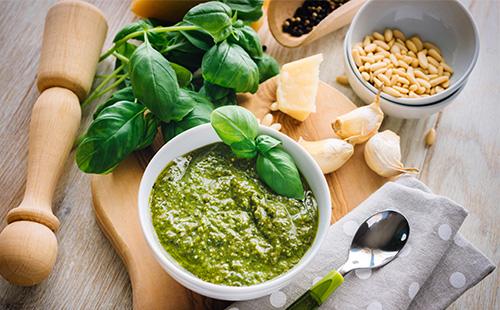 Pesto sauce in a bowl