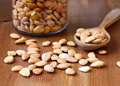 Sprinkled apricot kernels