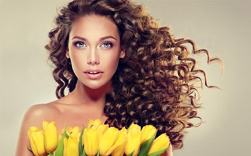 Brunette with curly hair