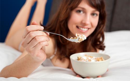 Girl eating oatmeal