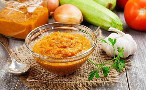 Zucchini caviar in a plate