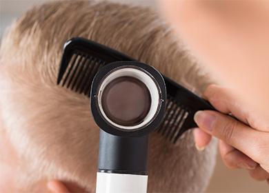 Examination of the scalp