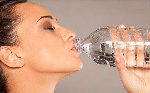 Girl drinks water