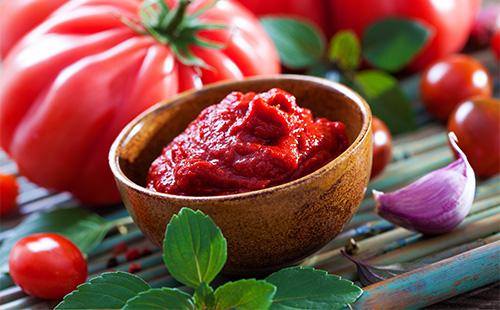 Bowl of tomato paste