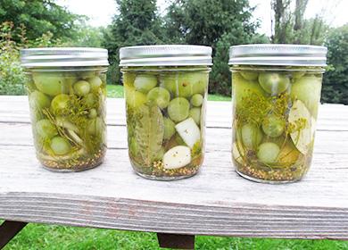 Green Tomatoes in Jars
