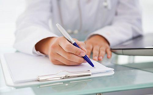 Doctor writes directions