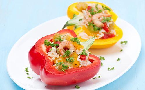 Rice and Shrimp Peppers