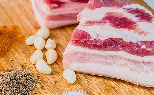 Lard, garlic and spices