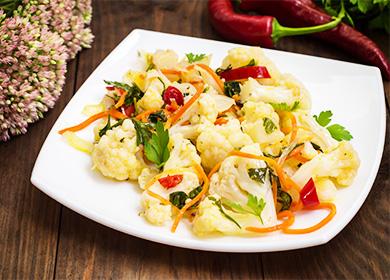 Spicy cauliflower on a dish