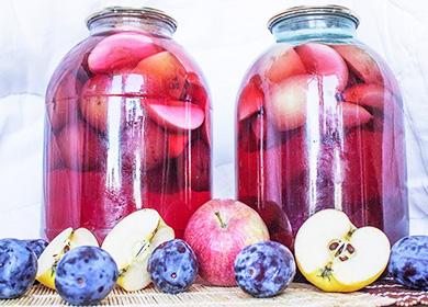 Stewed apples and plums