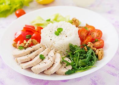 Dietary food on a plate