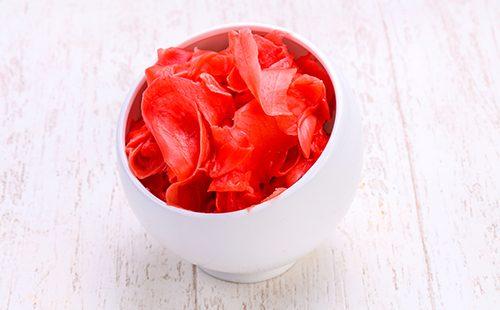 White bowl with spicy ginger