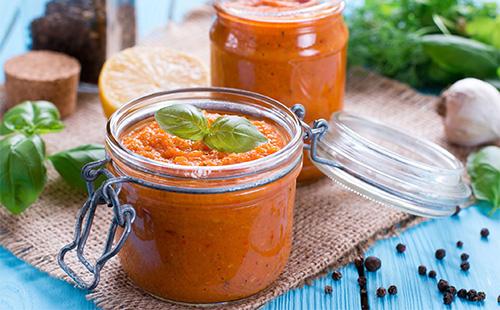 Vegetable caviar in a jar