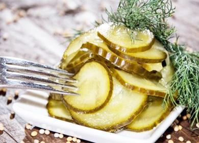 Pickled cucumbers in a plate