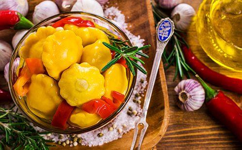 Squash with red pepper for a snack