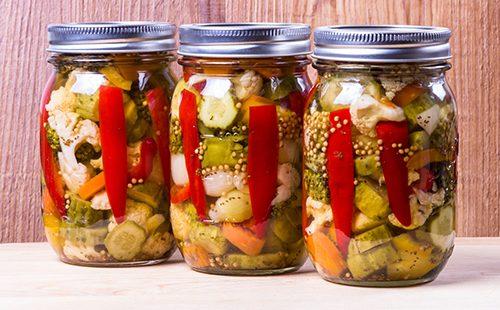 Three cans of vegetables